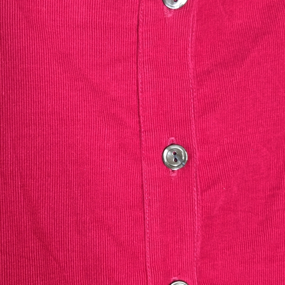 Laura Ashley Vintage 80s Hot Pink Corduroy Jumpsuit Sleeveless Size Medium Solid - Picture 8 of 9